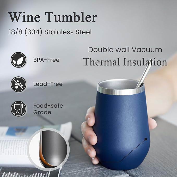 MEWAY 12oz Stainless Steel Wine Tumbler - Image 2