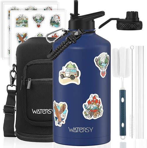 1 Gallon Water Bottle Insulated, BPA Free&Leak Proof, 128oz Stainless Steel by Watersy