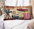EKOBLA Throw Pillow Case 12x20 Inch Cinema Retro Poster Letters Movie Night by EKOBLA