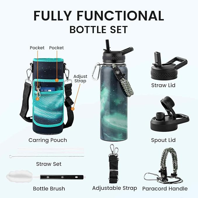 RAYMYLO Insulated Water Bottle 32 oz, Triple Wall Vacuum Stainless Steel - Image 7