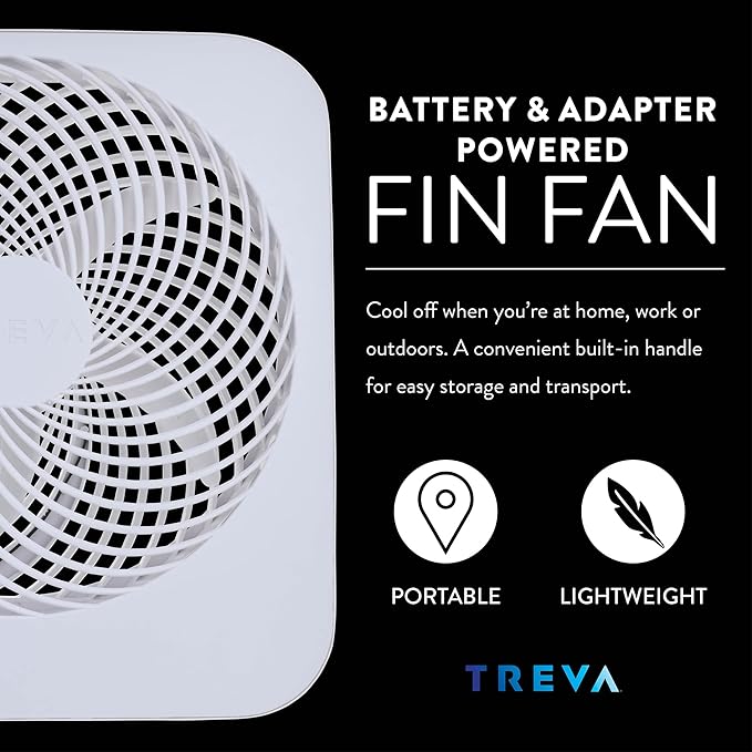 Treva 10-Inch Portable Fan, Powered by Battery and/or AC Adapter - Image 5