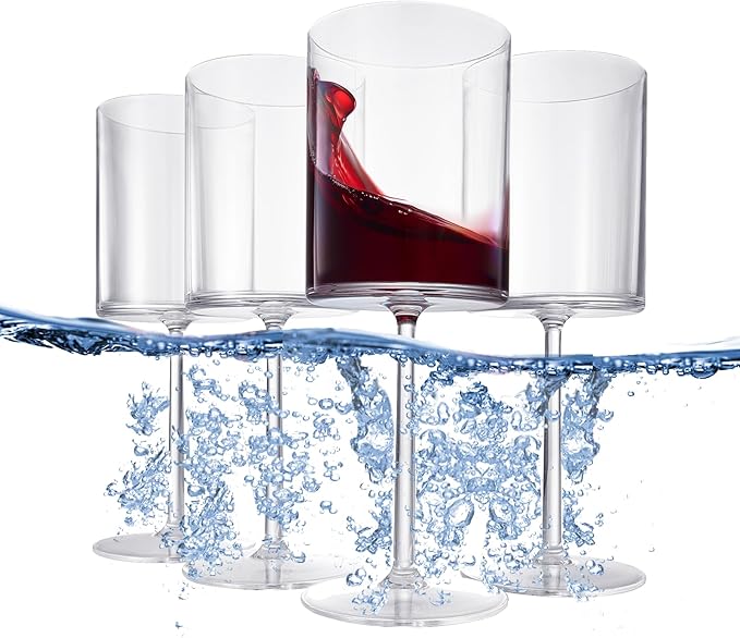 Unbreakable Stemmed Square Tritan Acrylic Wine Glasses European Style | Set of - Image 7