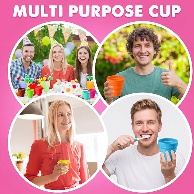 Umigy Silicone Collapsible Cup Without Lids Travel Portable Foldable Cup - Image 6