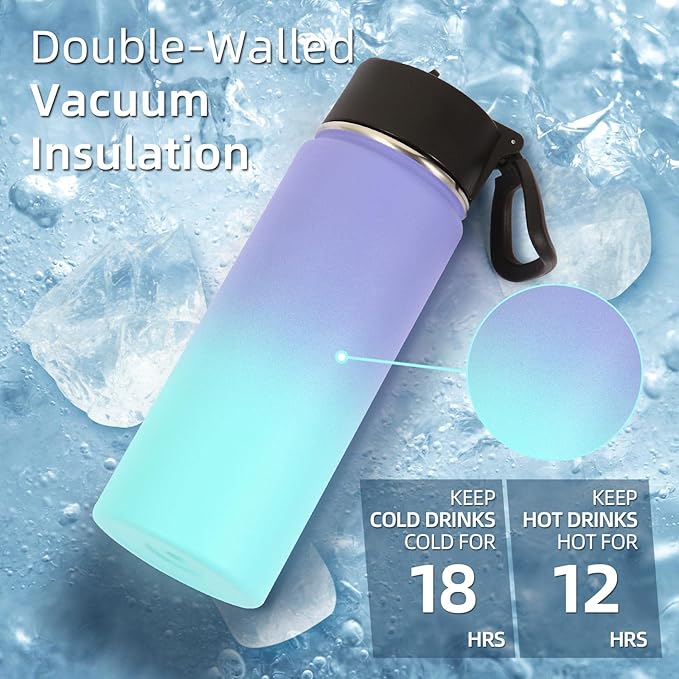 Volhoply 18oz Kids Insulated Water Bottle, Stainless Steel Water Bottles - Image 4
