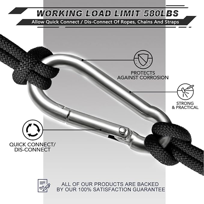 AUTMATCH Carabiner Clips, 4 Pack - Image 5