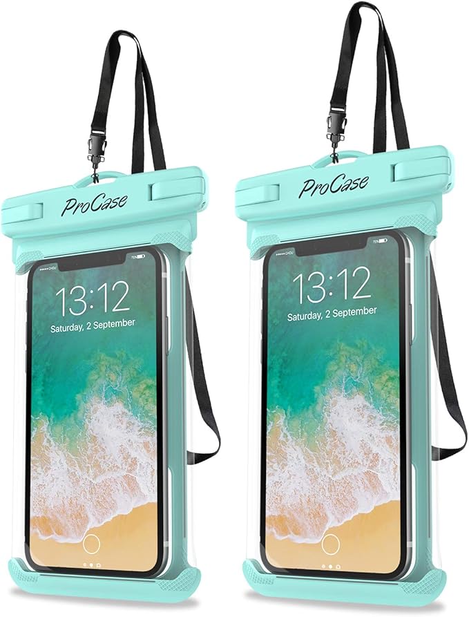 ProCase 2 Pack Waterproof Phone Pouch, Underwater Phone Case Up to 7", Dry Bag by ProCase