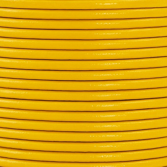 Mandala Crafts Round Genuine Mustard Yellow Leather Cord - Image 3