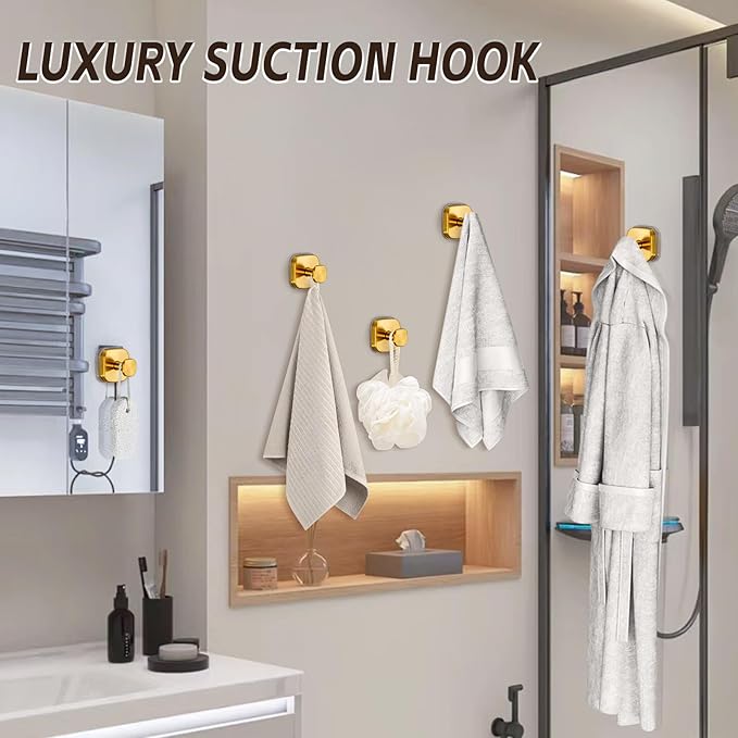 Suction Cup Hooks for Shower Heavy Duty No-Drill– Reusable Multi-Purpose Hooks - Image 6