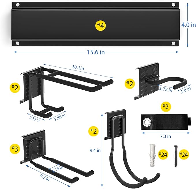 64" Ailadl Wall Mount Tool Storage Rack, Garage Tool Organizer Wall Mounted - Image 6