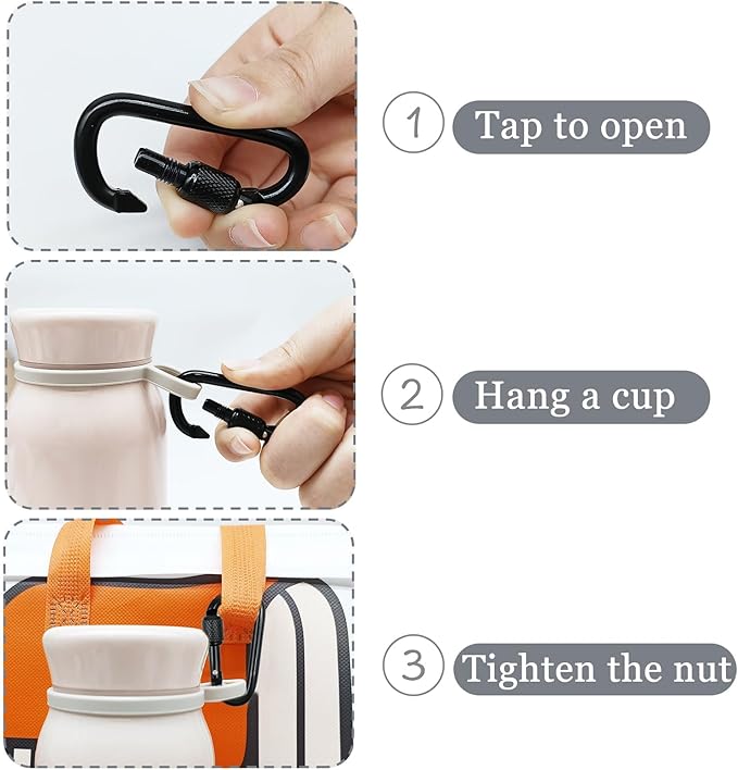 YUCHIYA 8 Pack D-Shape Carabiner Clasp - Image 3