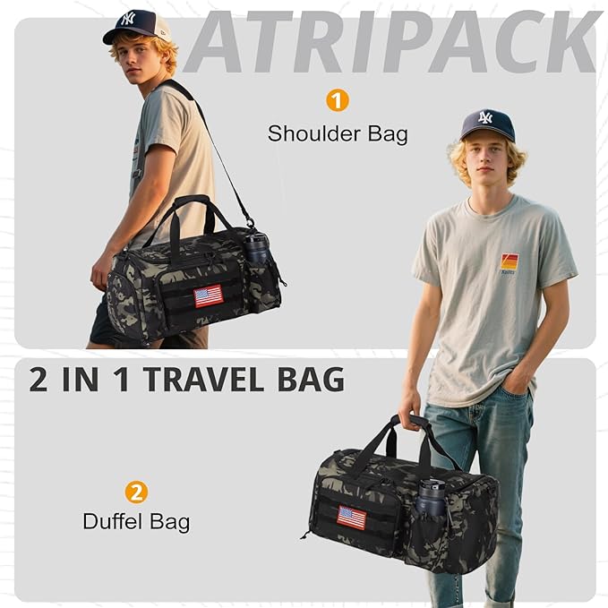 Tactical Gym Bag for Men, 40L Large Capacity Duffle Bags - Image 5