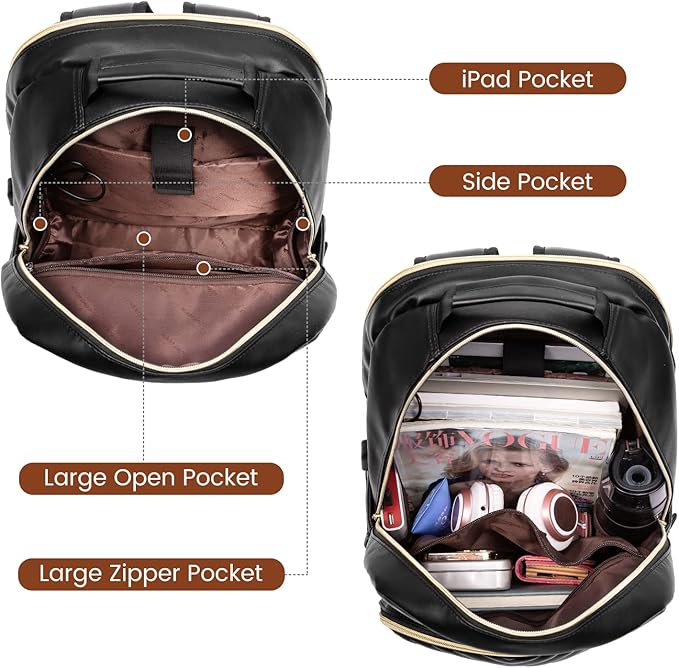 LOVEVOOK Laptop Backpack Purse for Women, Large Capacity Travel Computer Work - Image 3