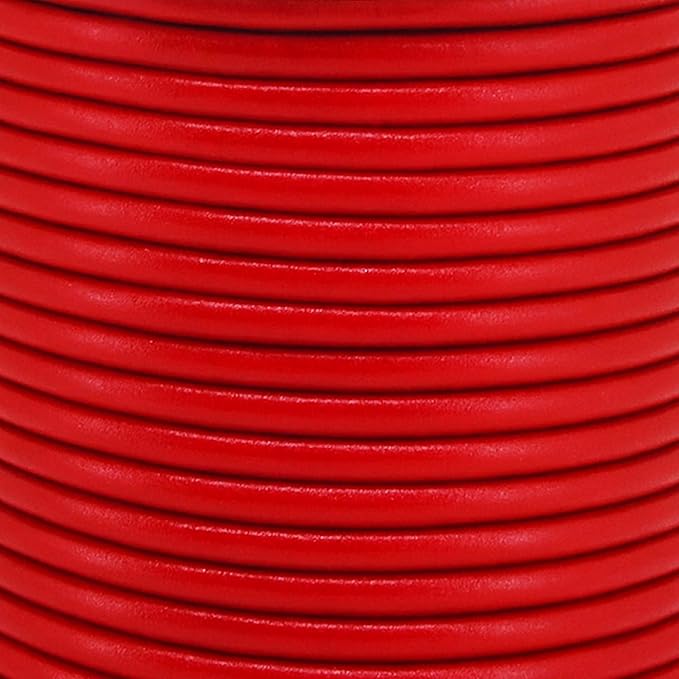 Mandala Crafts Round Cowhide Genuine Red Leather Cord - Image 3