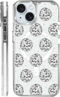 Case for iPhone 14 Plus/15 Plus, Disco Ball Grayish White Phone Case Design，for by Toulas