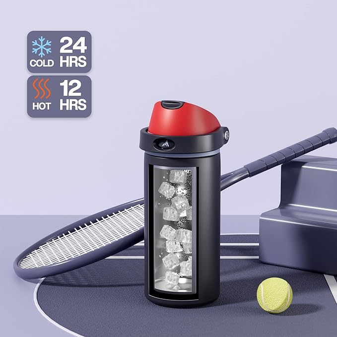 POWCAN 18 oz Stainless Steel Water Bottle: 2-in-1 Push-Button Spout & - Image 3