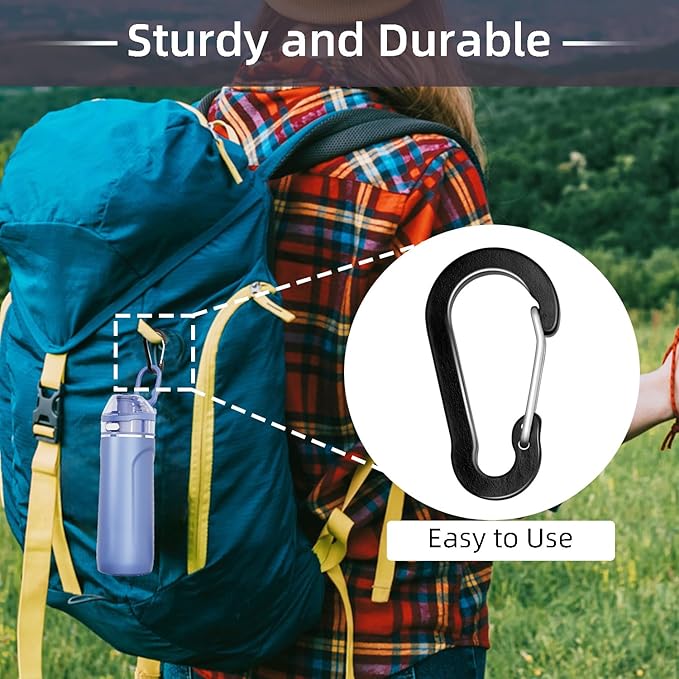 10pcs Aluminum Small Carabiner Clip, 2 Inch Carabiner Keychain Clasp Spring D - Image 5