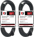 EP 2 Pack 10FT Black Outdoor Extension Cord, 16/3 SJTW Heavy Duty Waterproof by ENERGYPRO