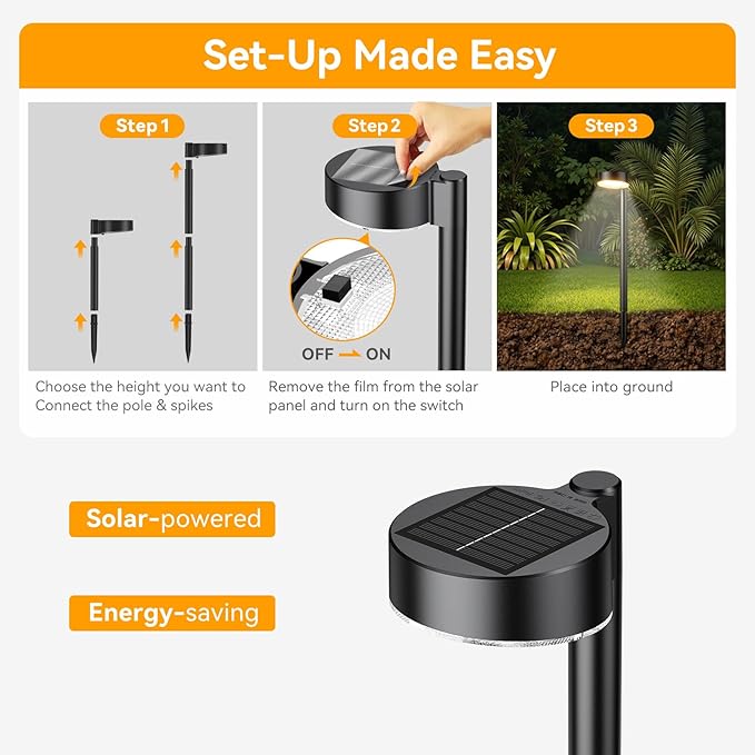 Ahaorigin 12 Pack Solar Pathway Lights Outdoor, 12 Brighter LED Solar Lights - Image 6
