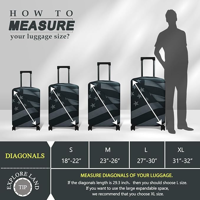Explore Land Travel Luggage Cover Suitcase Protector Fits 27-30 Inch Case - Image 5