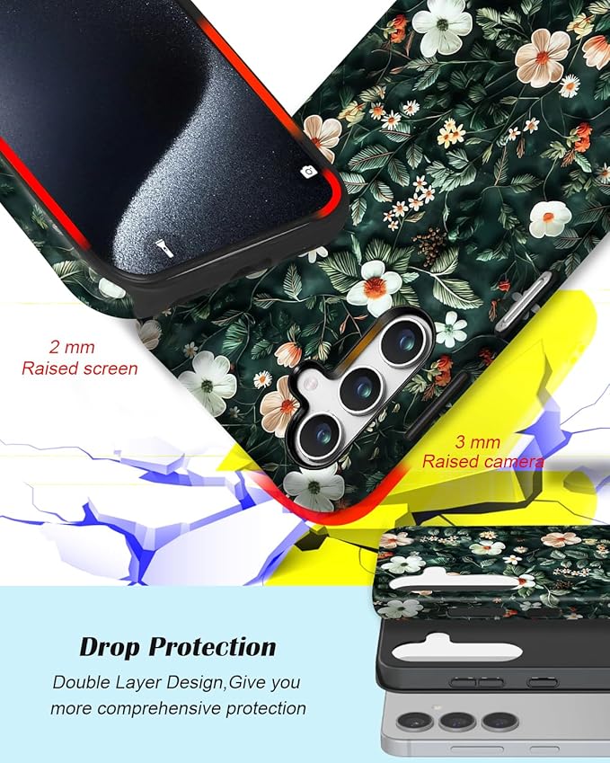 Compatible for Samsung Galaxy S25 FE 5G Case, Dual Layer Heavy Duty 2 in 1 - Image 3