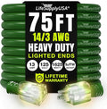 75ft Outdoor/Indoor Extension Cord 14/3 Gauge Heavy Duty 3 Prong SJTW, by LifeSupplyUSA