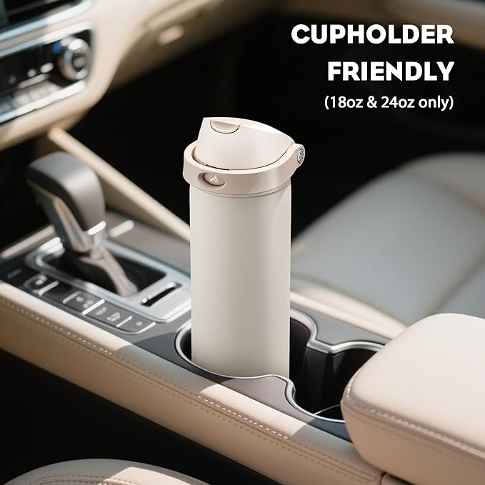 POWCAN 32 oz Insulated Water Bottle, 2-in-1 Push-Button Spout & Quick-Flip - Image 5