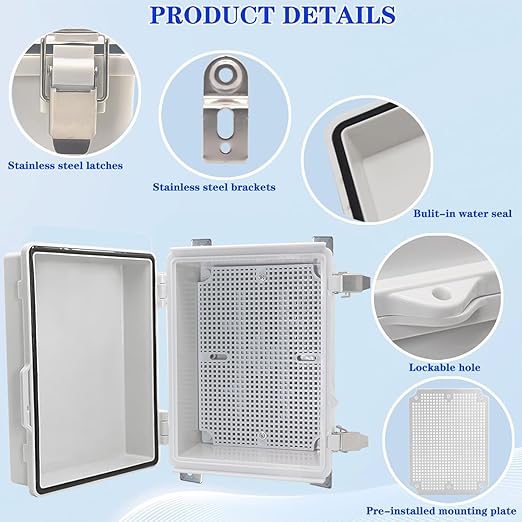 Waterproof Electrical Box with Mounting Plate, IP67 Junction Box Stainless - Image 3