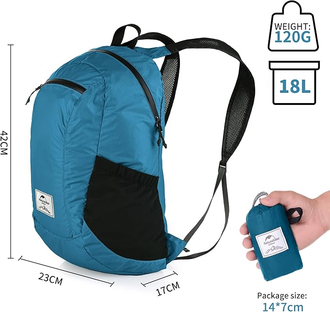 Naturehike 18L Lightweight Hiking Backpack, Waterproof Camping Packable - Image 5