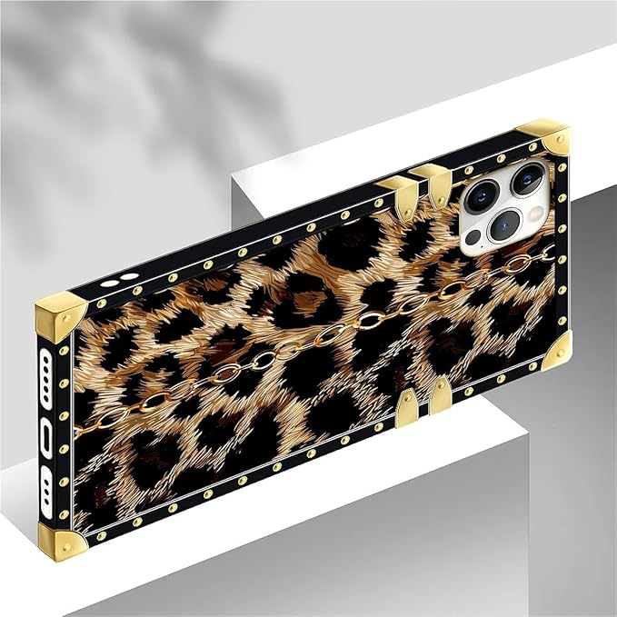 Compatible with iPhone 12 Pro Max Case, Seamless Gold Chain Leopard Luxury - Image 4