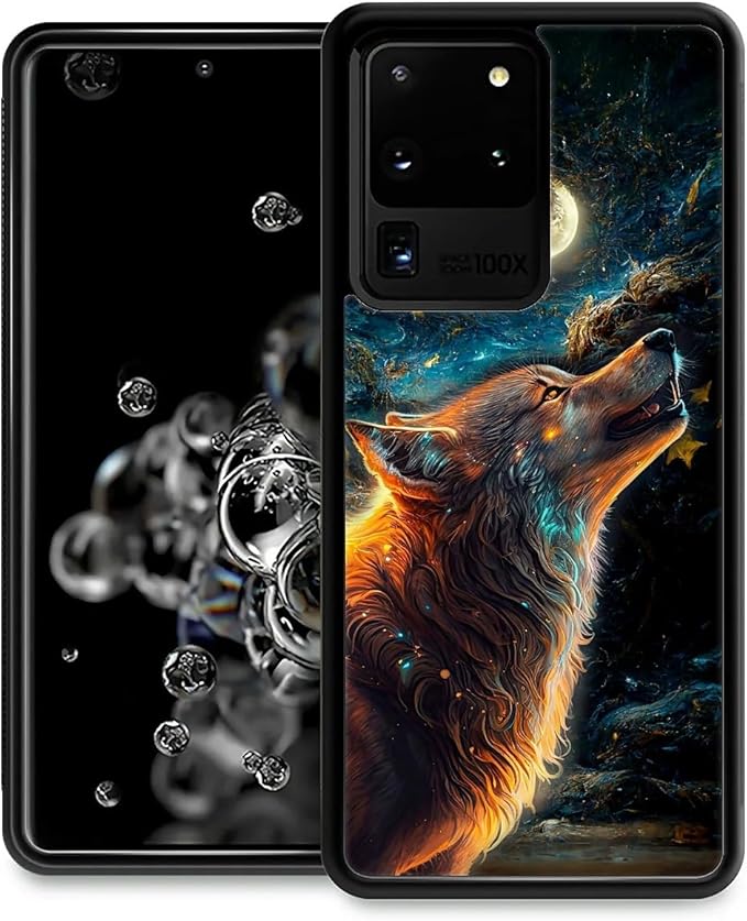 for Samsung Galaxy S20 Ultra Case, Star Cave Hungry Wolf Pattern Graphic Design by FKBRCL4U