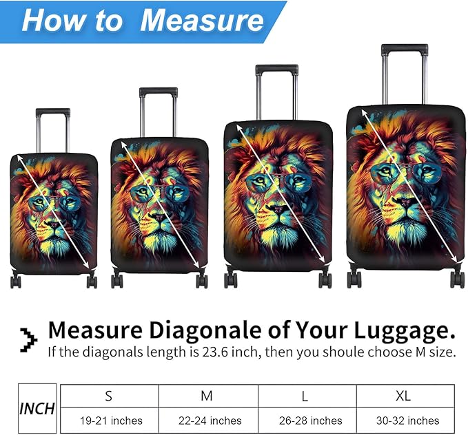 Luggage Cover Protector for 22-24 Inch Suitcases, TSA Approved Elastic Travel - Image 2