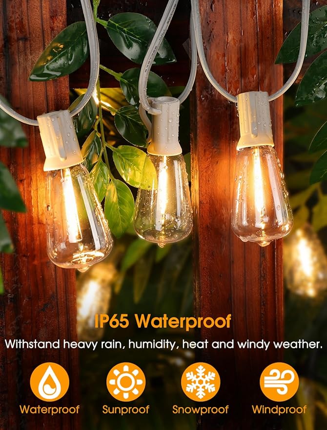 Larkvue 25FT Outdoor String Lights, Patio Lights - Image 4