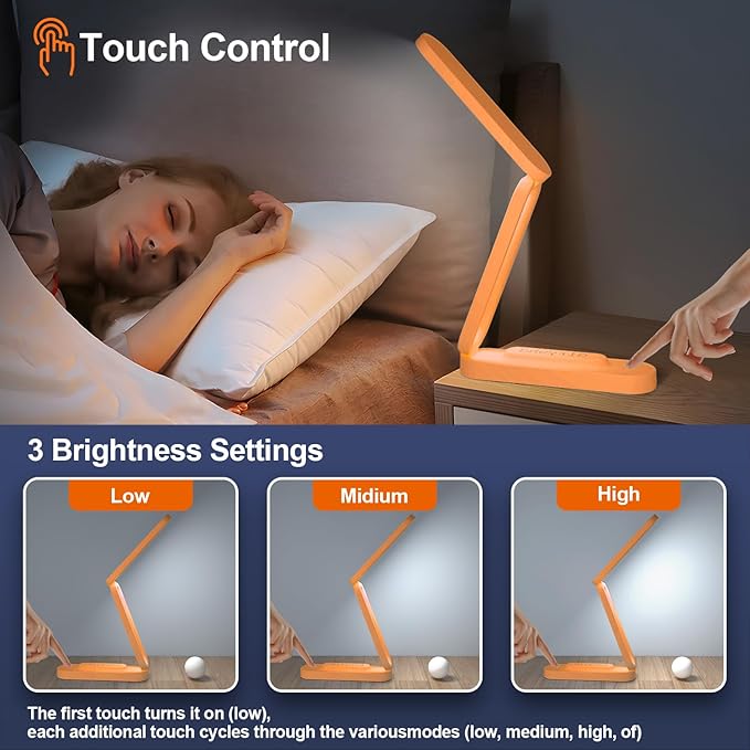 Giryuhd LED Desk Lamp for Office Home & Battery Operated Lamp Rechargeable Lamp - Image 2