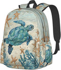 cfpolar 17 Inch Backpack Vintage Sea Turtle Starfish Laptop Bag Shoulder Bag by homedecorations