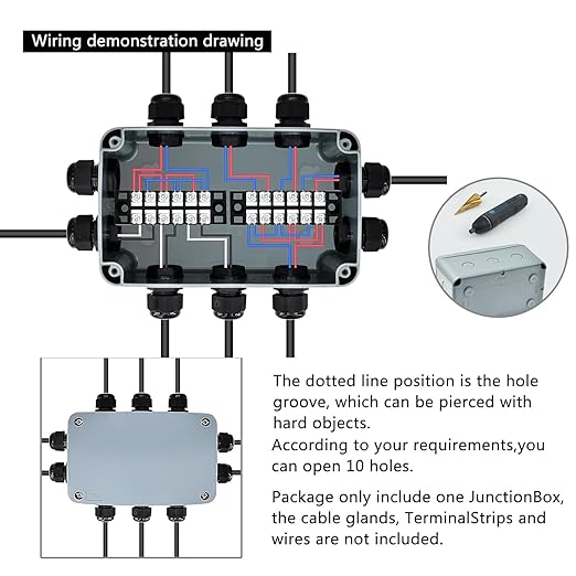 Nineleaf 2 PK ABS Plastic Dustproof Waterproof IP66 Junction Box Outdoor - Image 2