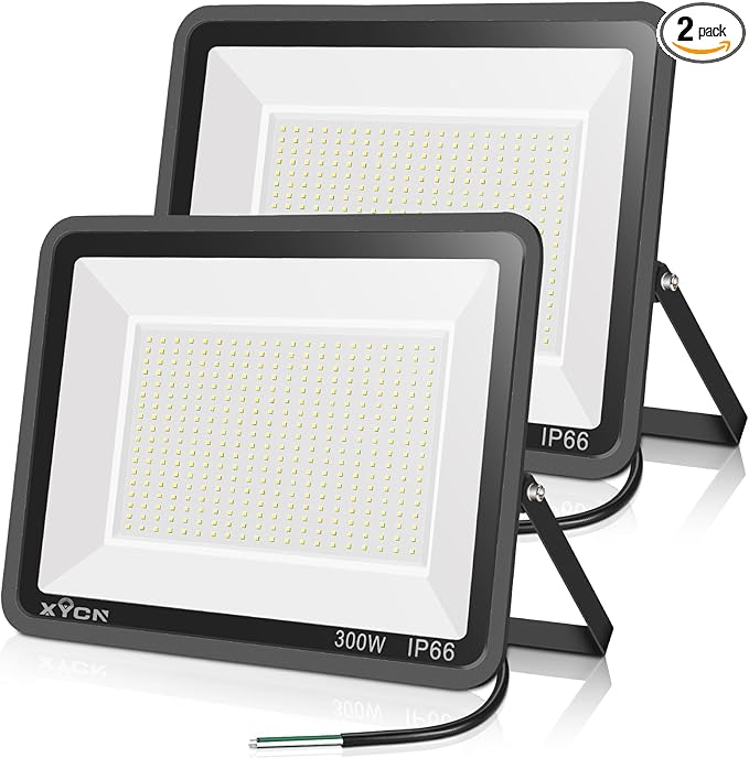 XYCN 2 pack 300W LED Flood Light, Super Bright 42, 500LM 5000K Daylight IP66 by XYCN