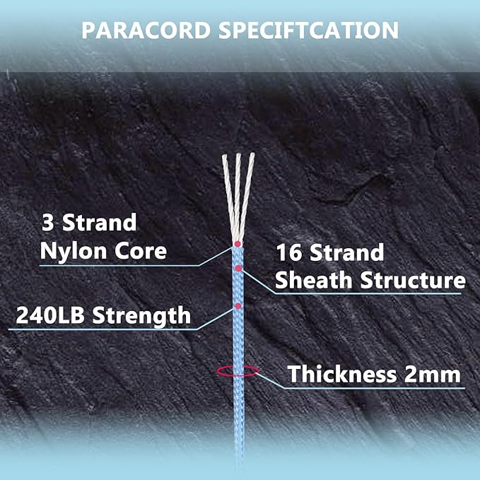 Paracord 240lb - Diameter 2mm Micro Utility Cord -3 Strand Parachute Spool Cord - Image 3