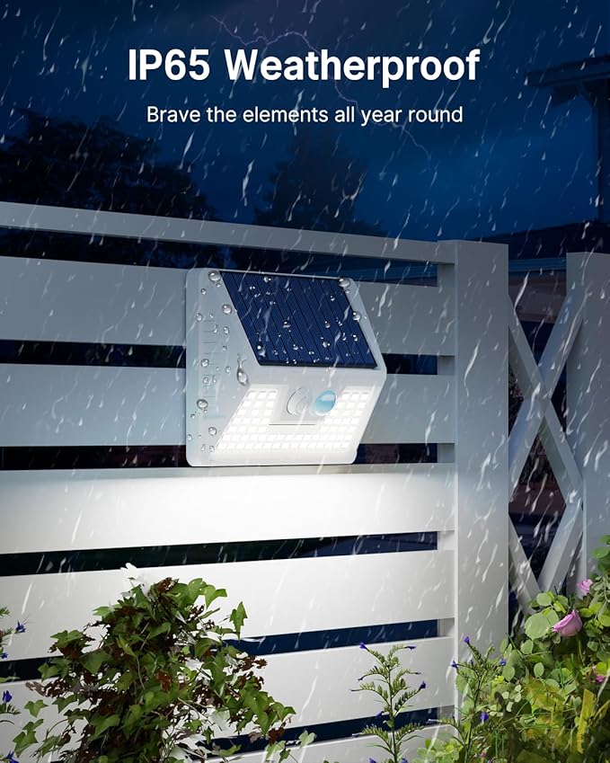 vighep 2 Pack Solar Motion Lights Outdoor, Waterproof Fence Lights Solar Powered - Image 5