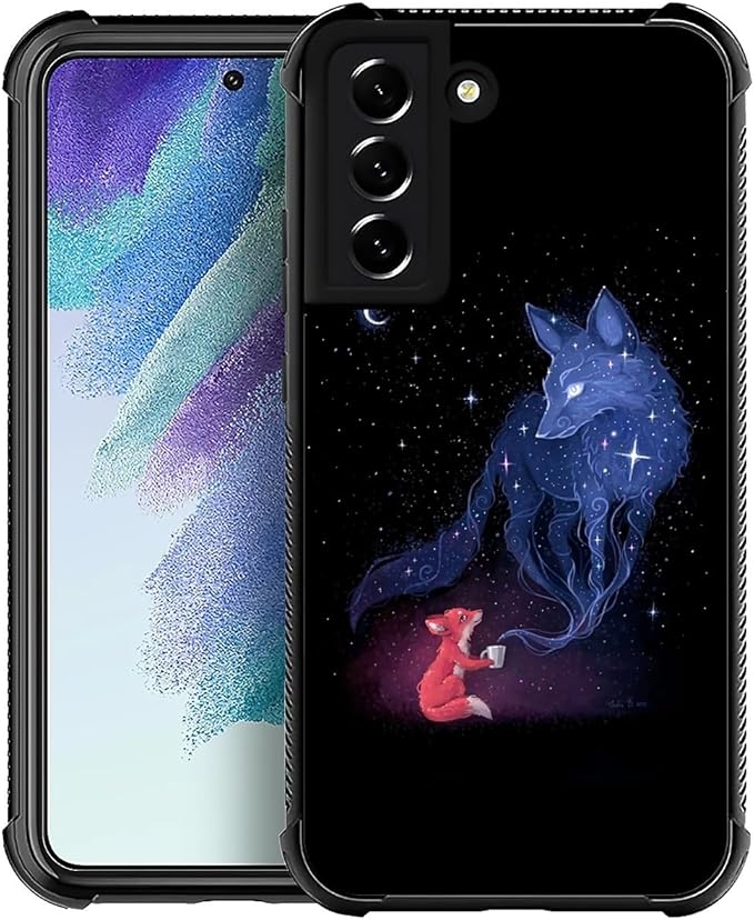 for Samsung Galaxy S22 Case, Galaxy Fox Wolf Pattern Graphic Design Girl Boy by FKBRCL4U