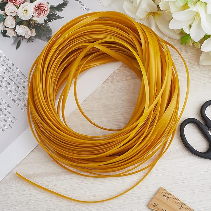 GORGECRAFT 30m*5mm Rattan Weaving Wicker Outdoor Wicker Repair Kit Yellow - Image 3