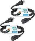 DEWENWILS 2 Pack 6FT Outdoor Extension Cord Waterproof, Short Extension Cord 16 by DEWENWILS