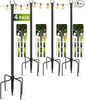 String Light Poles for Outside 4 Pack, 10ft Metal Outdoor String Light Poles by Unknown