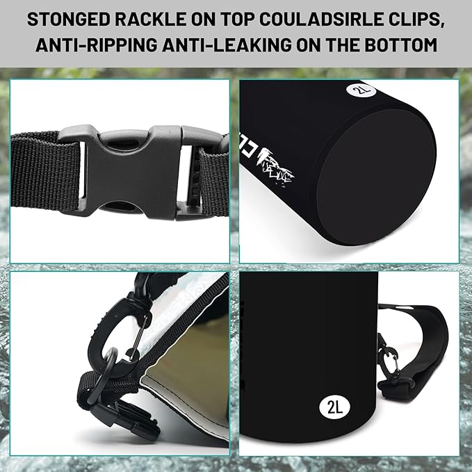 Waterproof Dry Bag, Roll Top Black Small Waterproof Backpack - Image 3