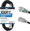 Iron Forge Cable 12 Gauge Outdoor Extension Cord 100 Ft, SJTOW 12/3 Heavy Duty by IronForgeCable