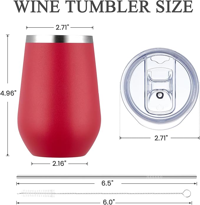 MEWAY 12oz Stainless Steel Wine Tumbler - Image 6
