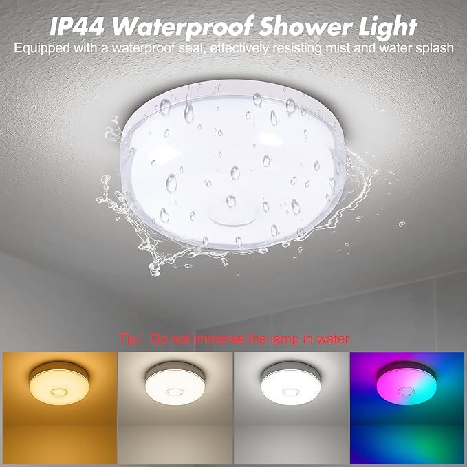 4-Pack Rechargeable Shower Light No Wiring, 15 RGBW Color Changeable Waterproof - Image 9