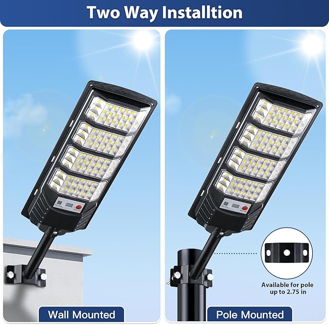 Yusist 4 Pack Solar Street Lights Outdoor Waterproof, 6500K LED Motion Sensor - Image 2