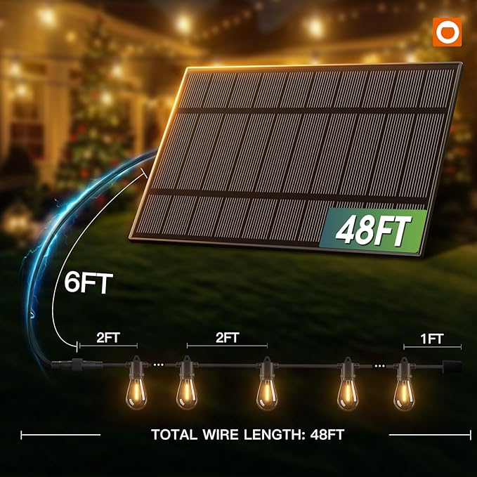 addlon 54FT Solar String Lights Outdoor Waterproof - Image 6