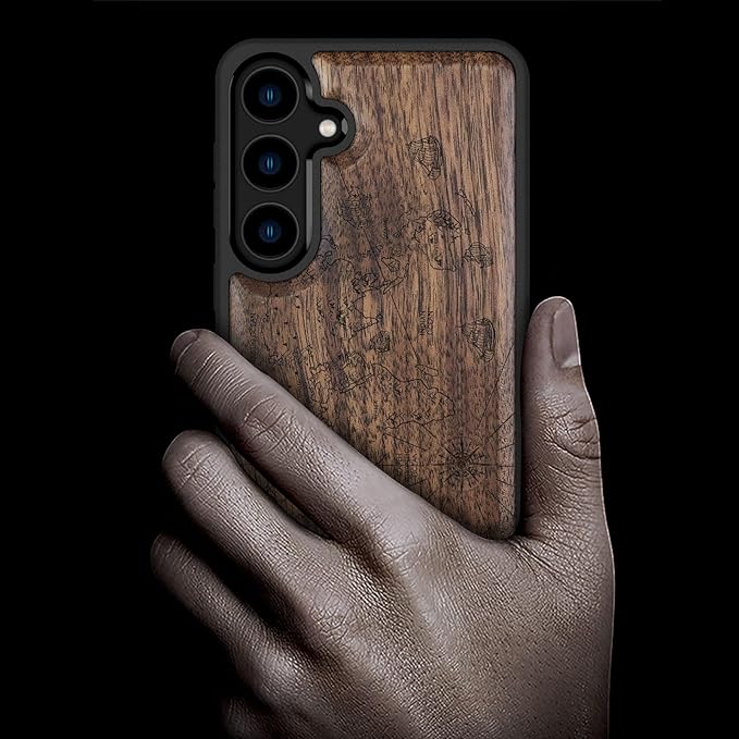 Carveit Wood Case for Galaxy S24 Plus Case Shockproof Protective Cover Unique - Image 2