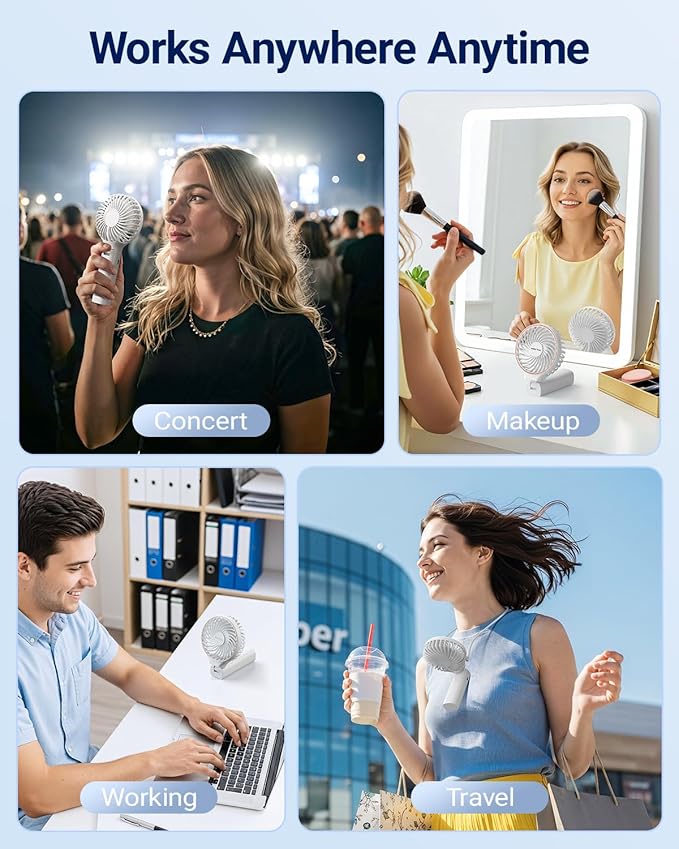 SWEETFULL Handheld Portable Fan, 5000mAh Rechargeable Battery, 6 Speed Wind - Image 6